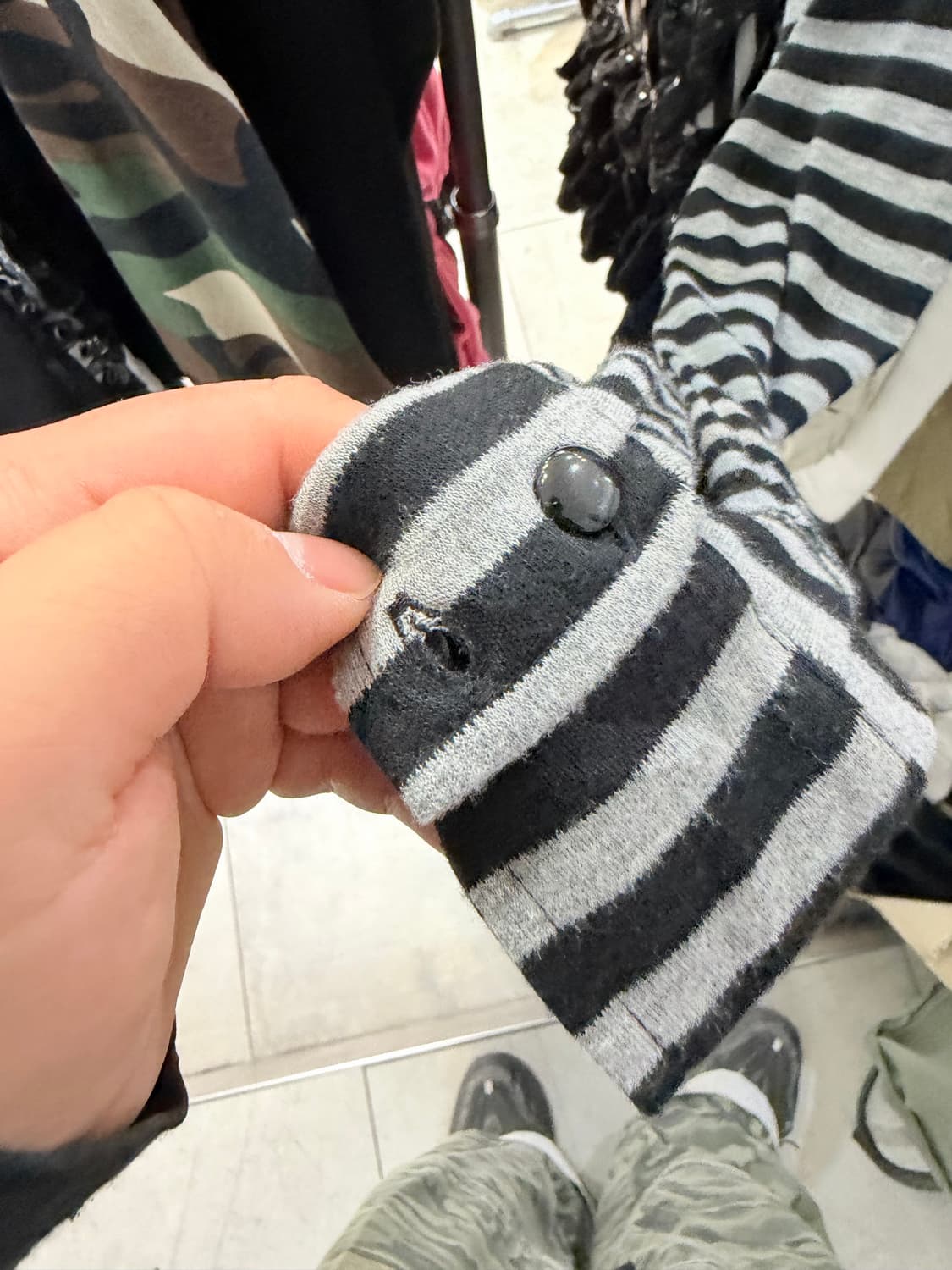 FAZBEE 갸루 로리타 스트라이프 프릴 레이어드 티셔츠 상품이미지10