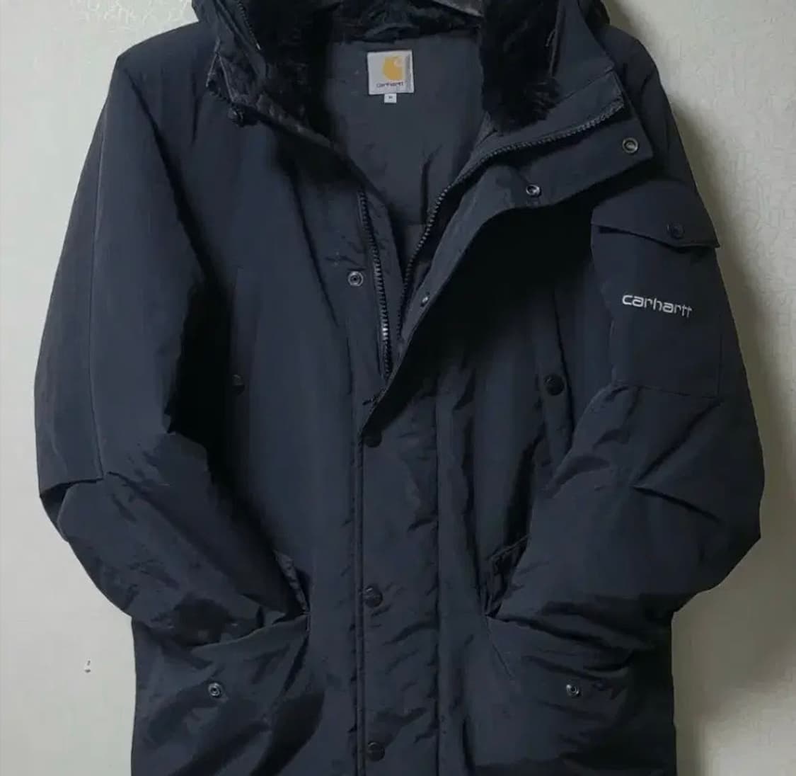 [정품] 칼하트 블랙 퍼 롱패딩 블랙 (M / L) 상품이미지2