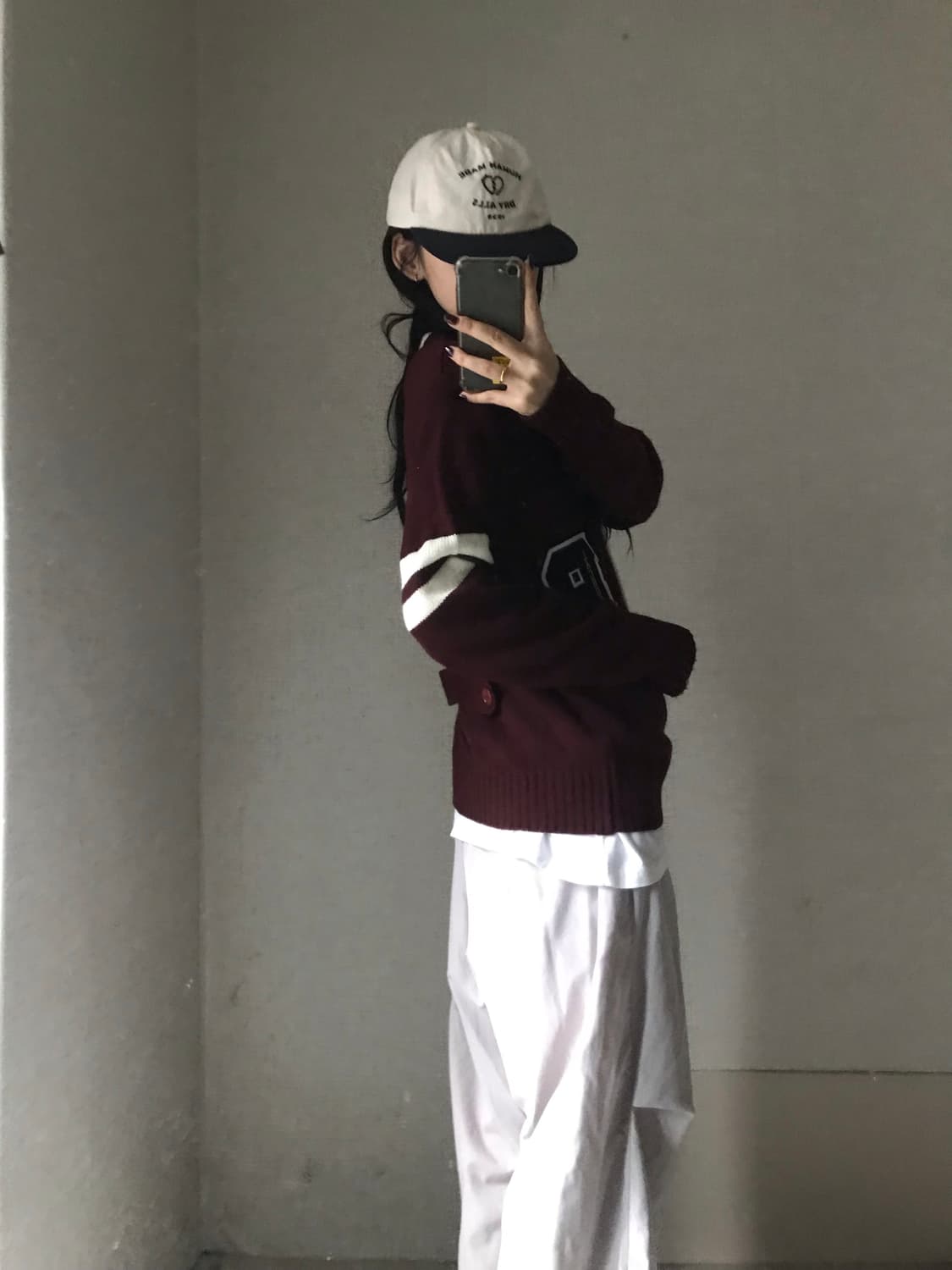 챔피온 버건디 니트 가디건 상품이미지5