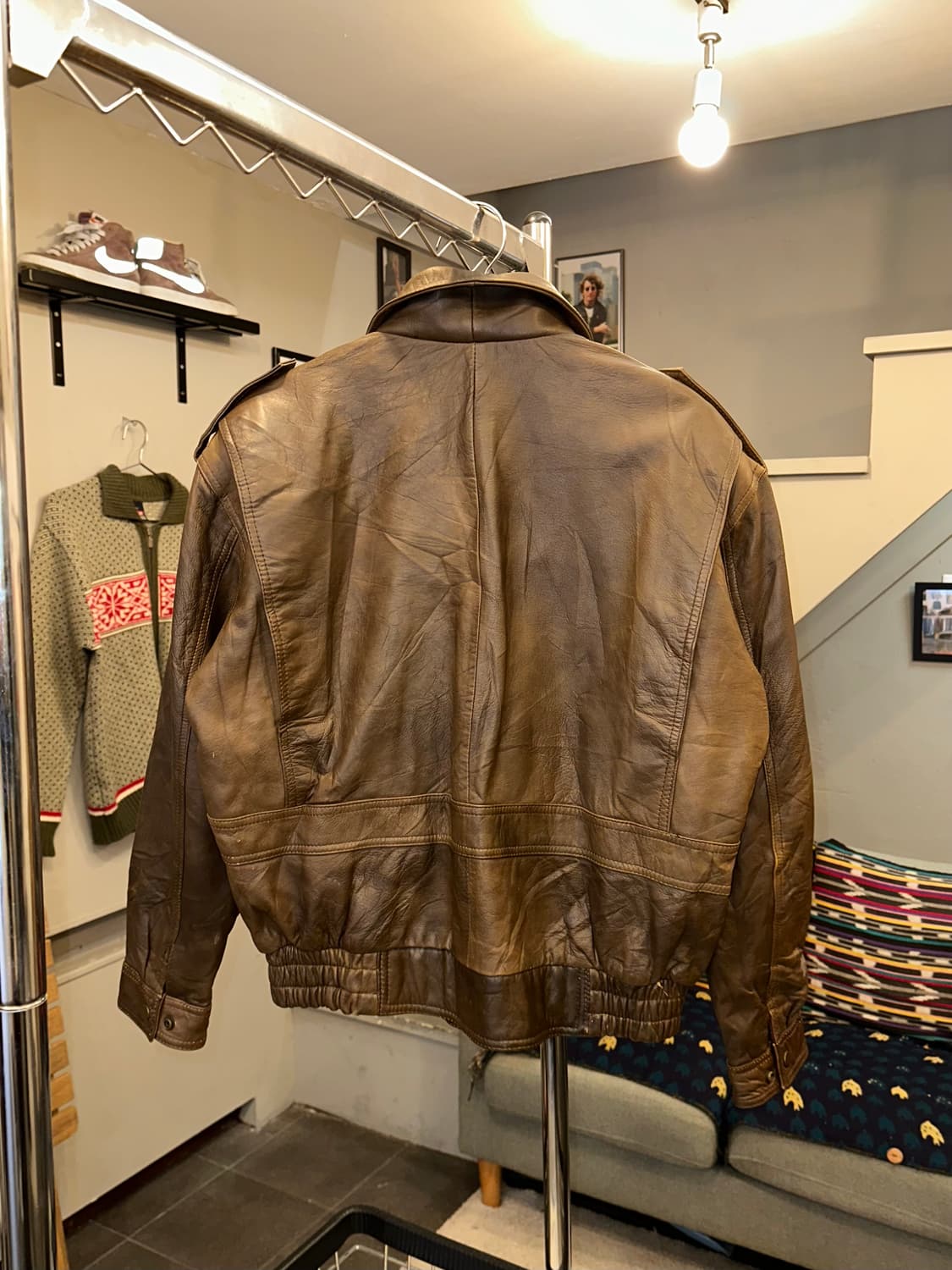 90’s Japanese shell-leather A-2 jacket 상품이미지8