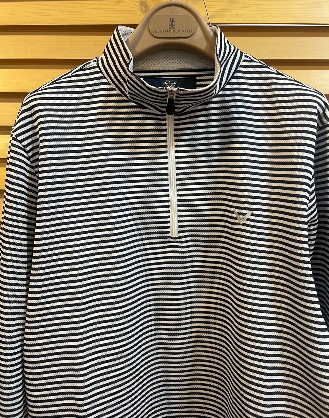 캘러웨이 블랙 스트라이프 골프 반집업티셔츠  상품이미지2