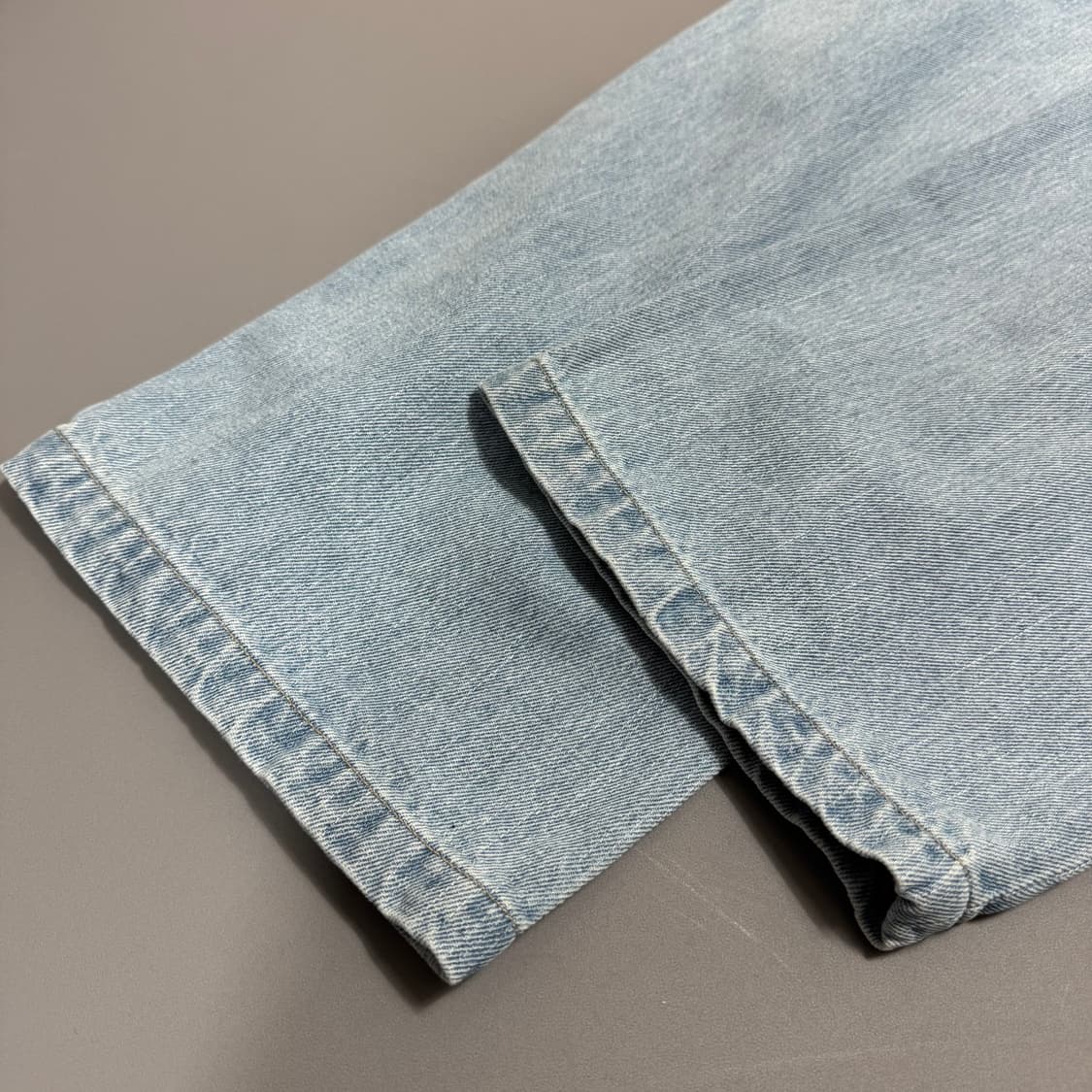 INHERIT 라이트블루컬러 워시드 루즈 와이드 데님 팬츠 상품이미지5