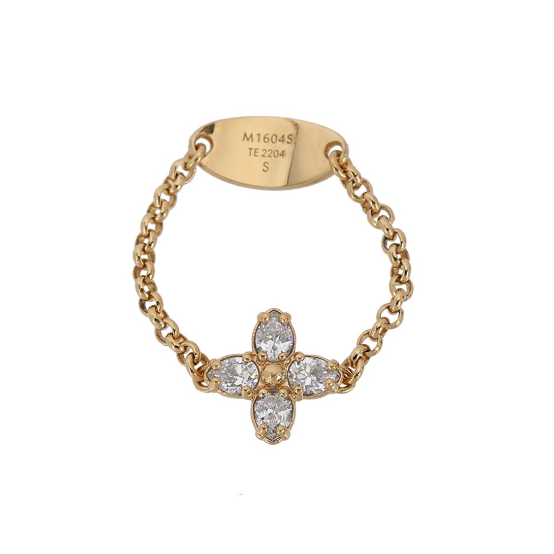 루이비통 레이디 LV 반지 플라워 큐빅 링 M1604S 18호 상품이미지1