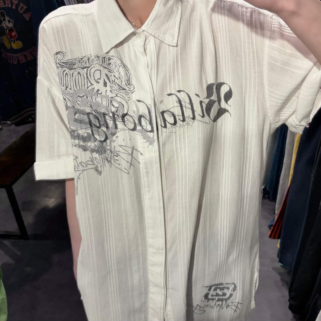  [IM] vtg 레터링 그래픽 반팔 셔츠 화이트 상품이미지7
