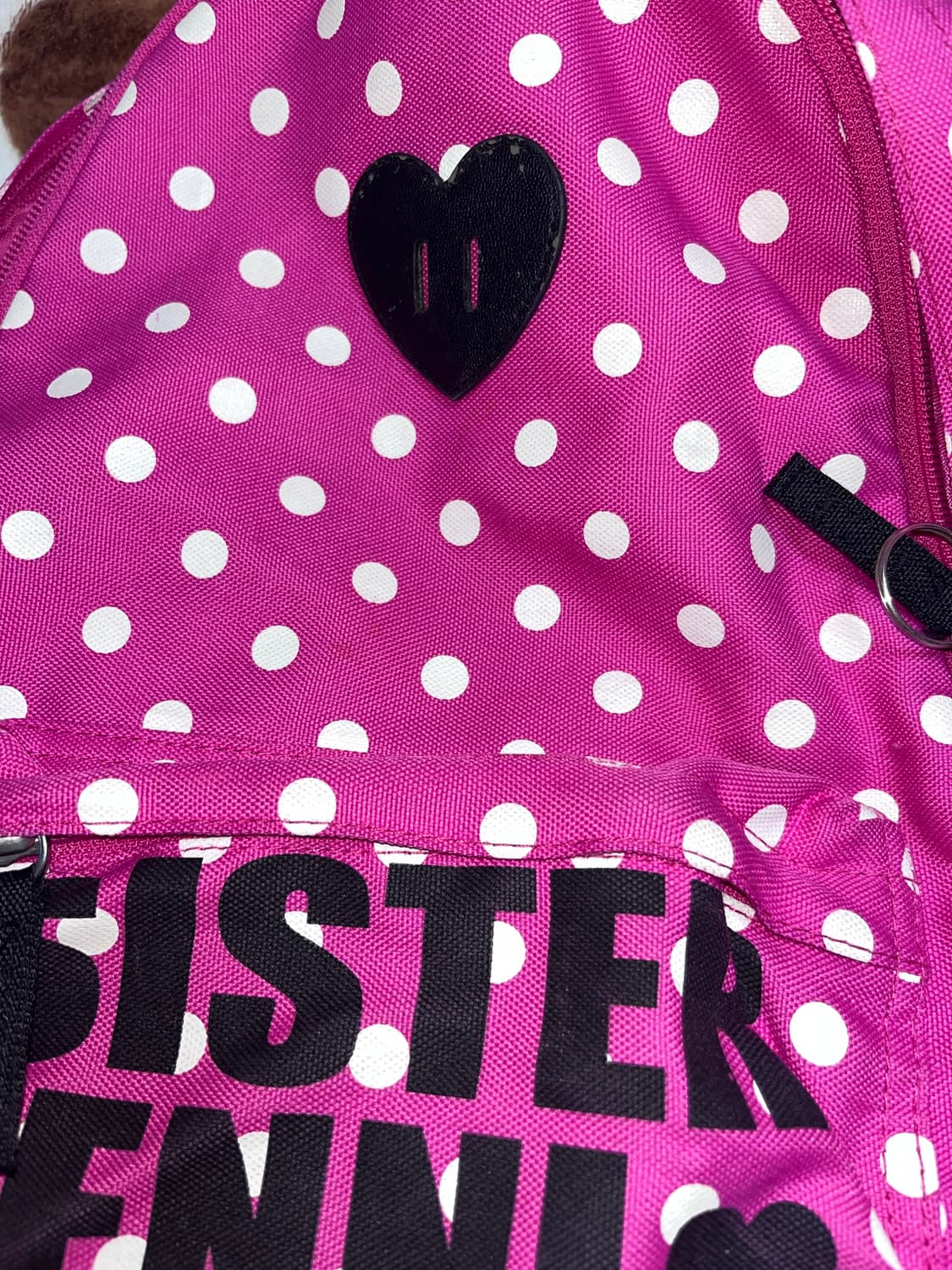 헤이세이 캐캐체깔 프리즘스톤깔 블랙 핑크 도트 가방 백팩 라떼갸루 상품이미지4