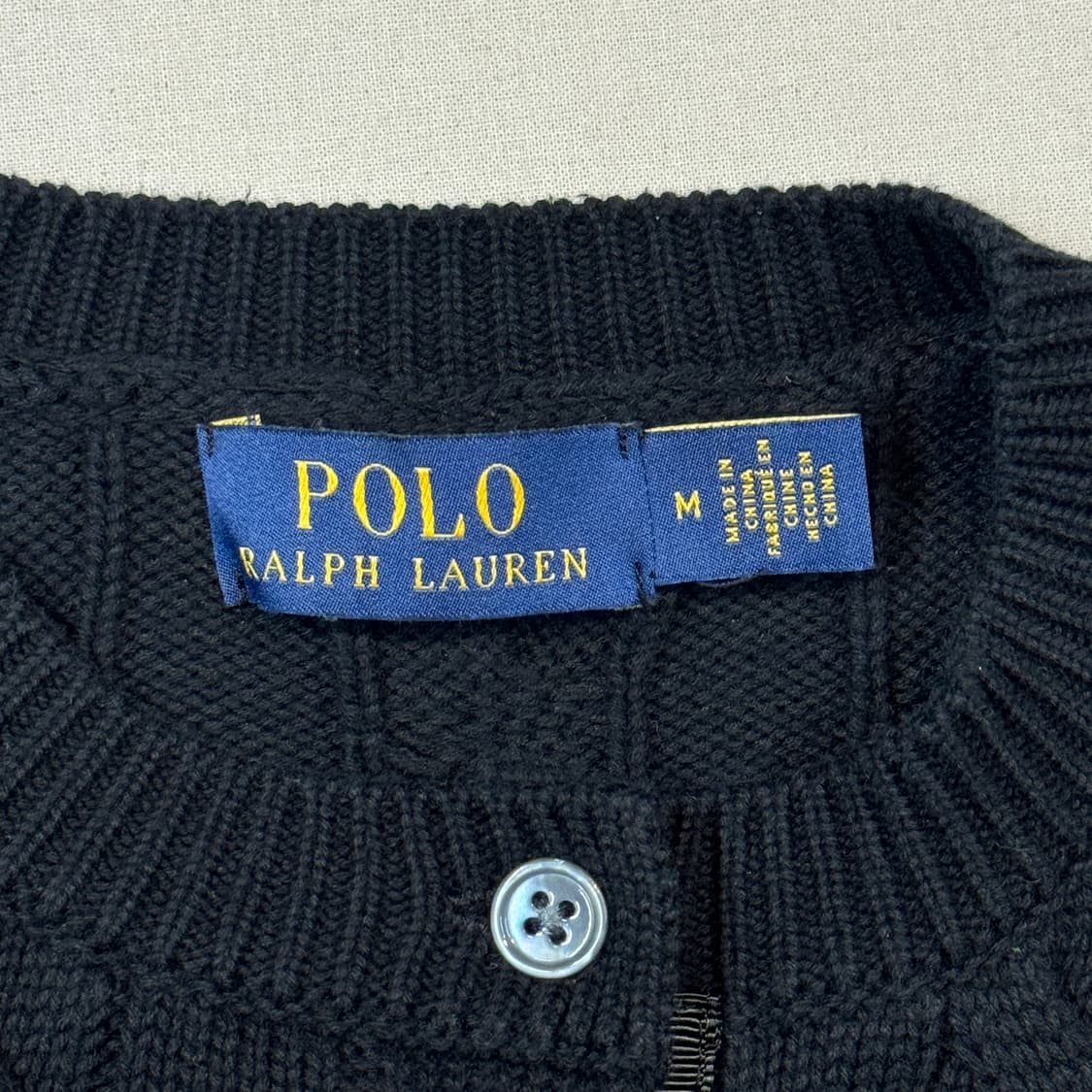 M) 폴로 랄프로렌 케이블 꽈배기 가디건 블랙 상품이미지6