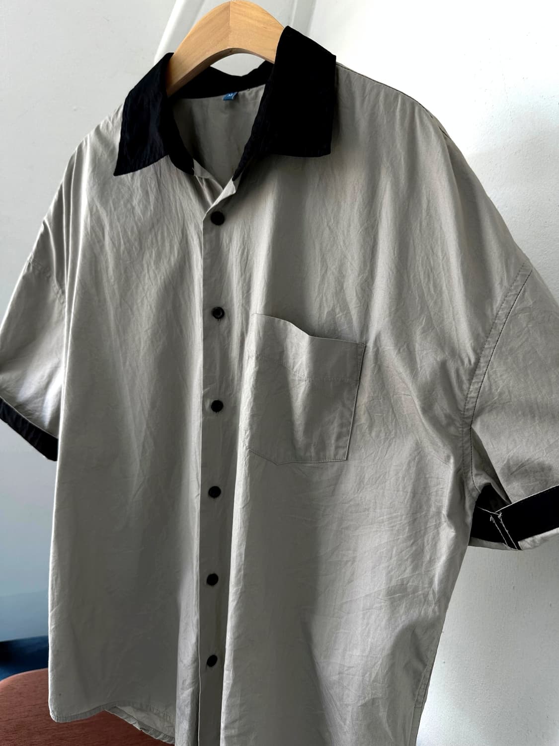 Light cotton panel design BIG H/S shirt 상품이미지1