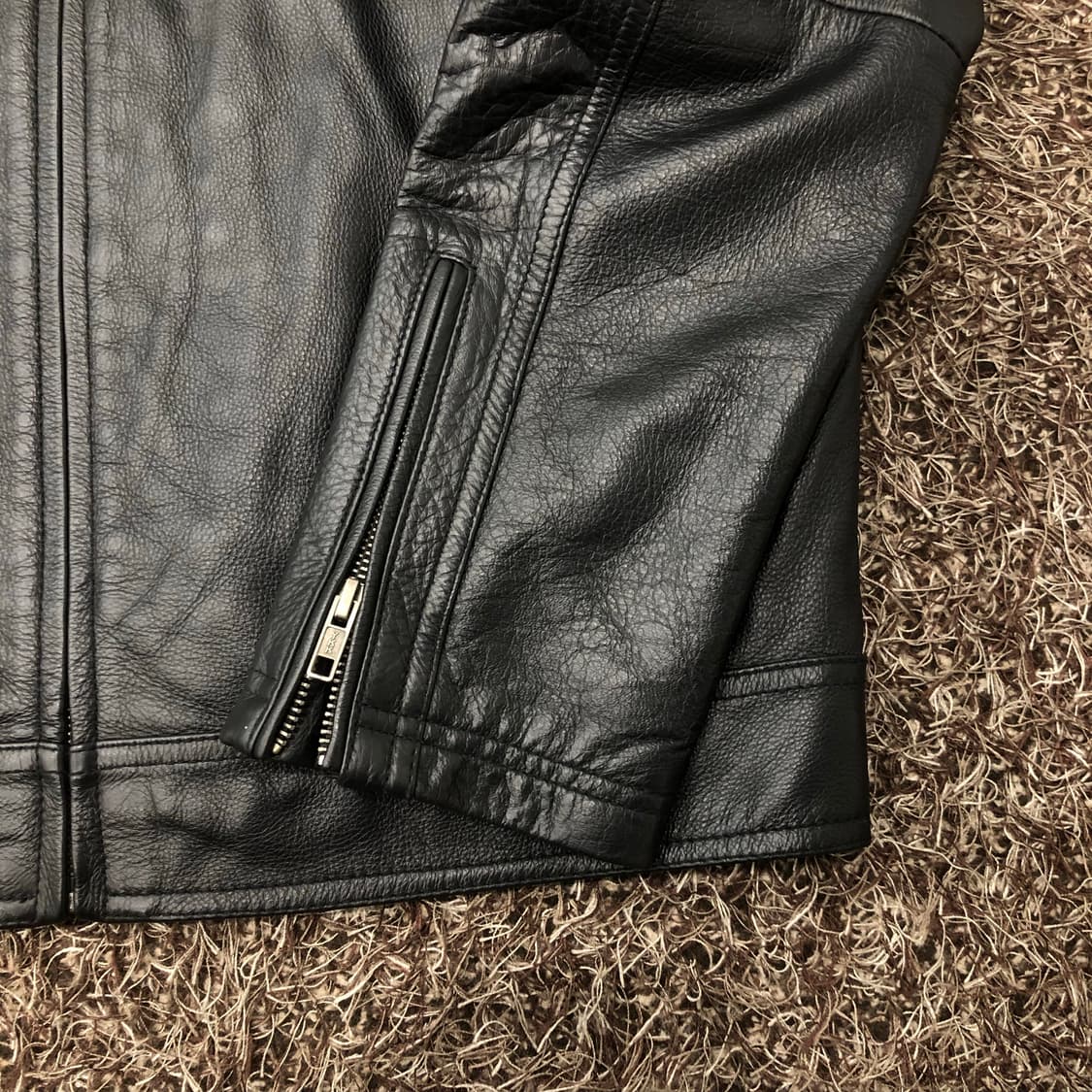 US 폴로 에센 소가죽 바이커 레더 가죽 라이더 자켓 상품이미지3