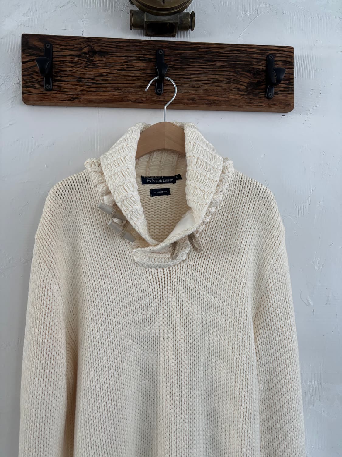 Polo 폴로 랄프로렌 토글 버튼 아이보리 숄카라 니트 스웨터 상품이미지2