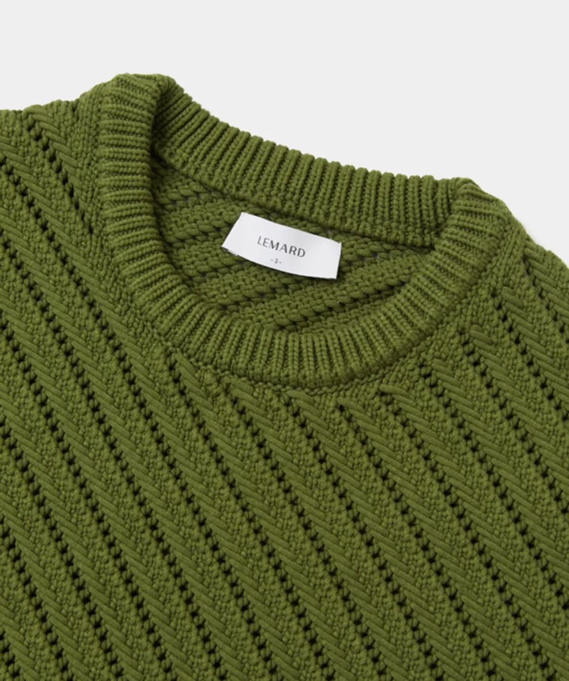 르마드 오블리크 시스루 라운드 니트 그린 2 사이즈 M 상품이미지7