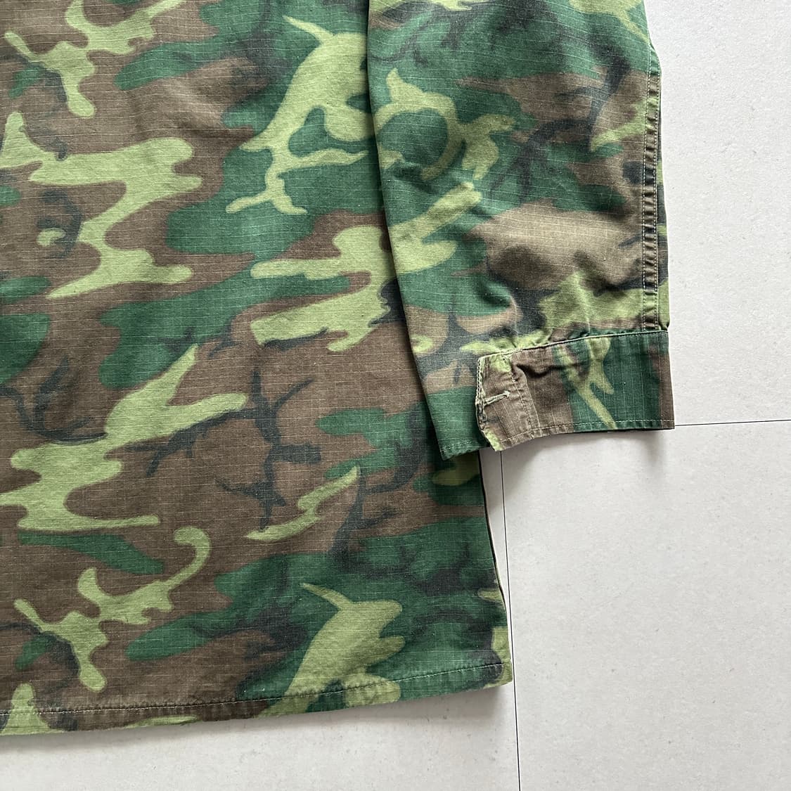 60s 미군 오리지널 베트남전 ERDL 패턴 정글 퍼티그 자켓 미디움 롱 상품이미지8