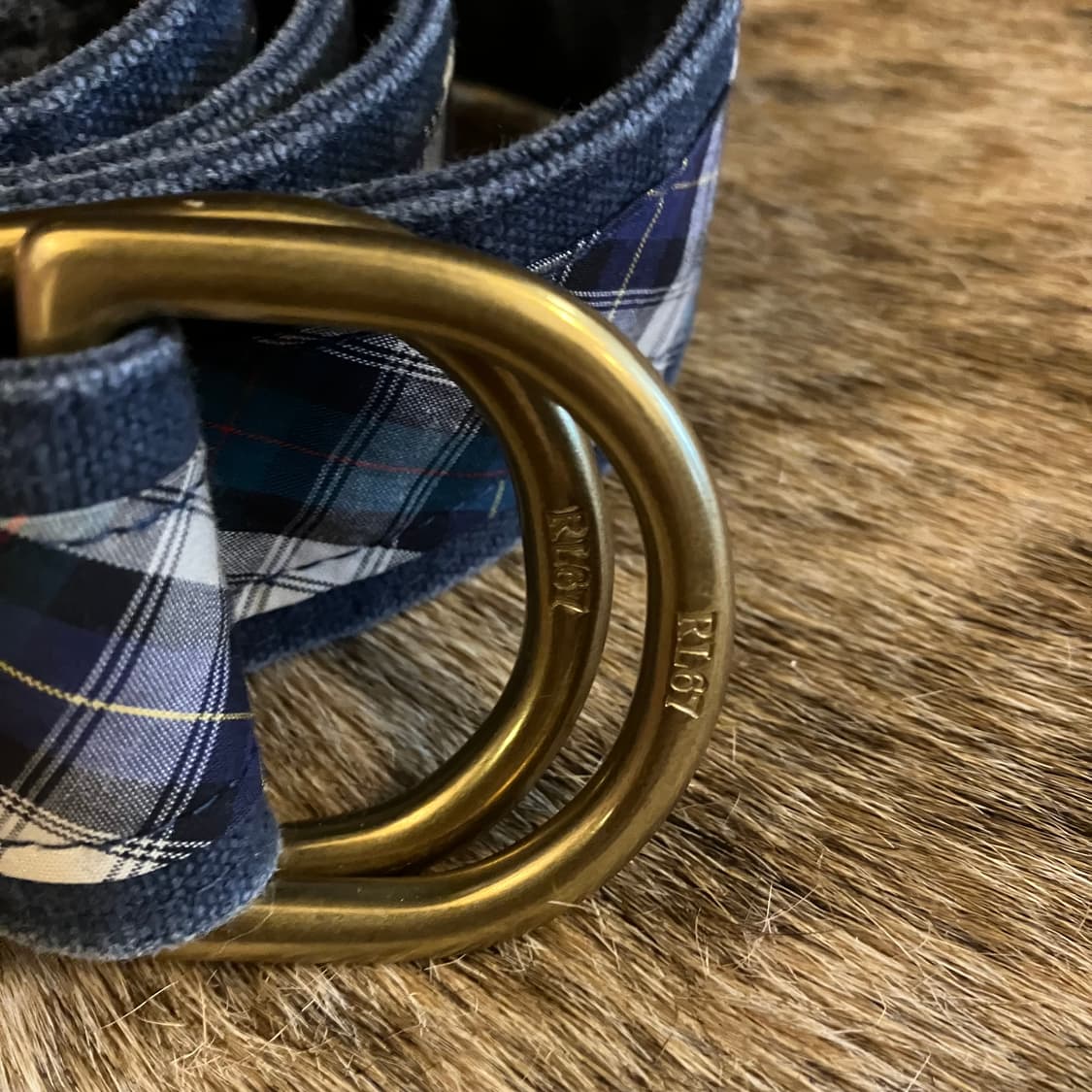 폴로 랄프로렌 코튼 체크 D링 벨트 32-36 상품이미지2