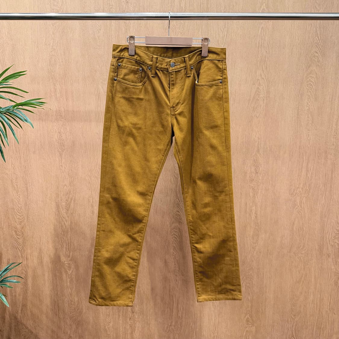 리바이스 511 데님 팬츠 5포켓 화이트 탭 슬림 스트레이트핏 머스타드 상품이미지1