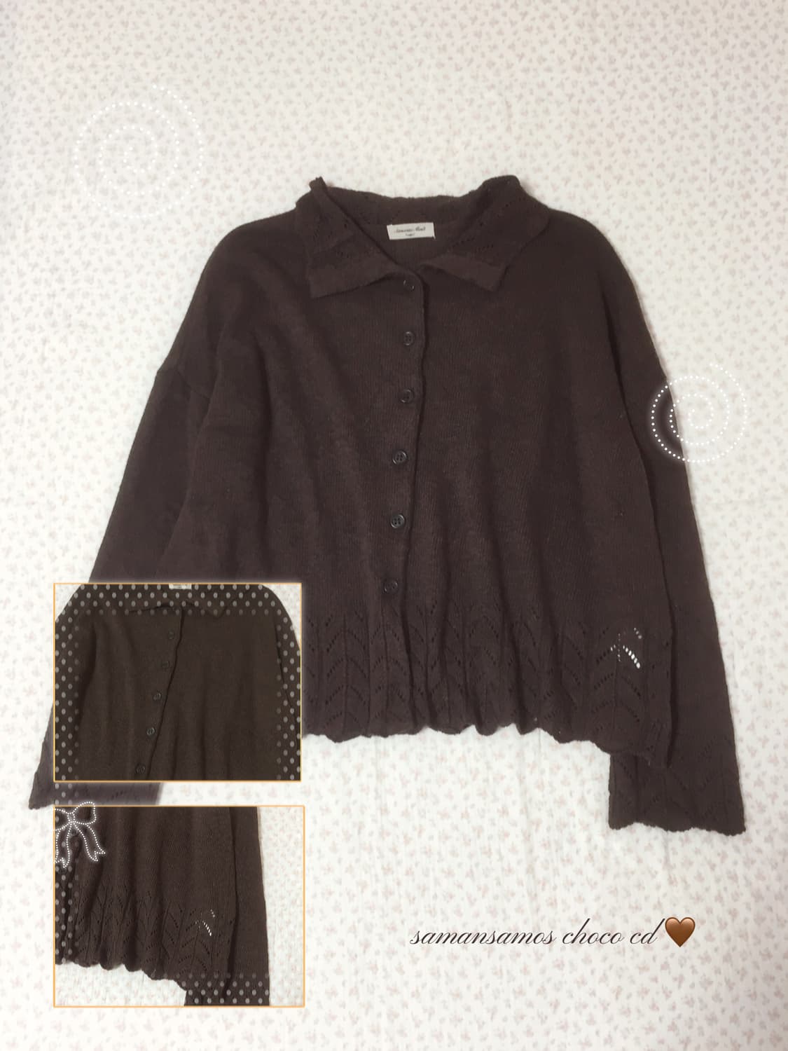 빈티지 모리걸 사만사모스 초코 가디건 상품이미지1