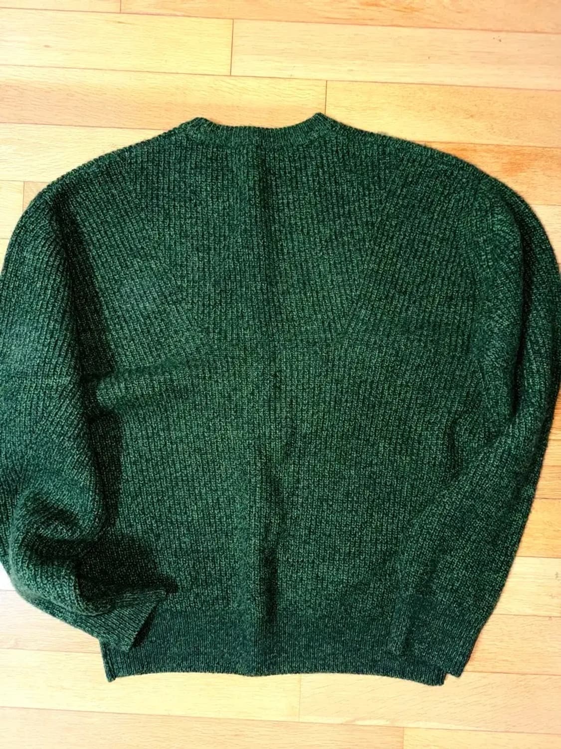 쿠어 캐시팝 트위드 크루넥 니트 펀그린 L 상품이미지3
