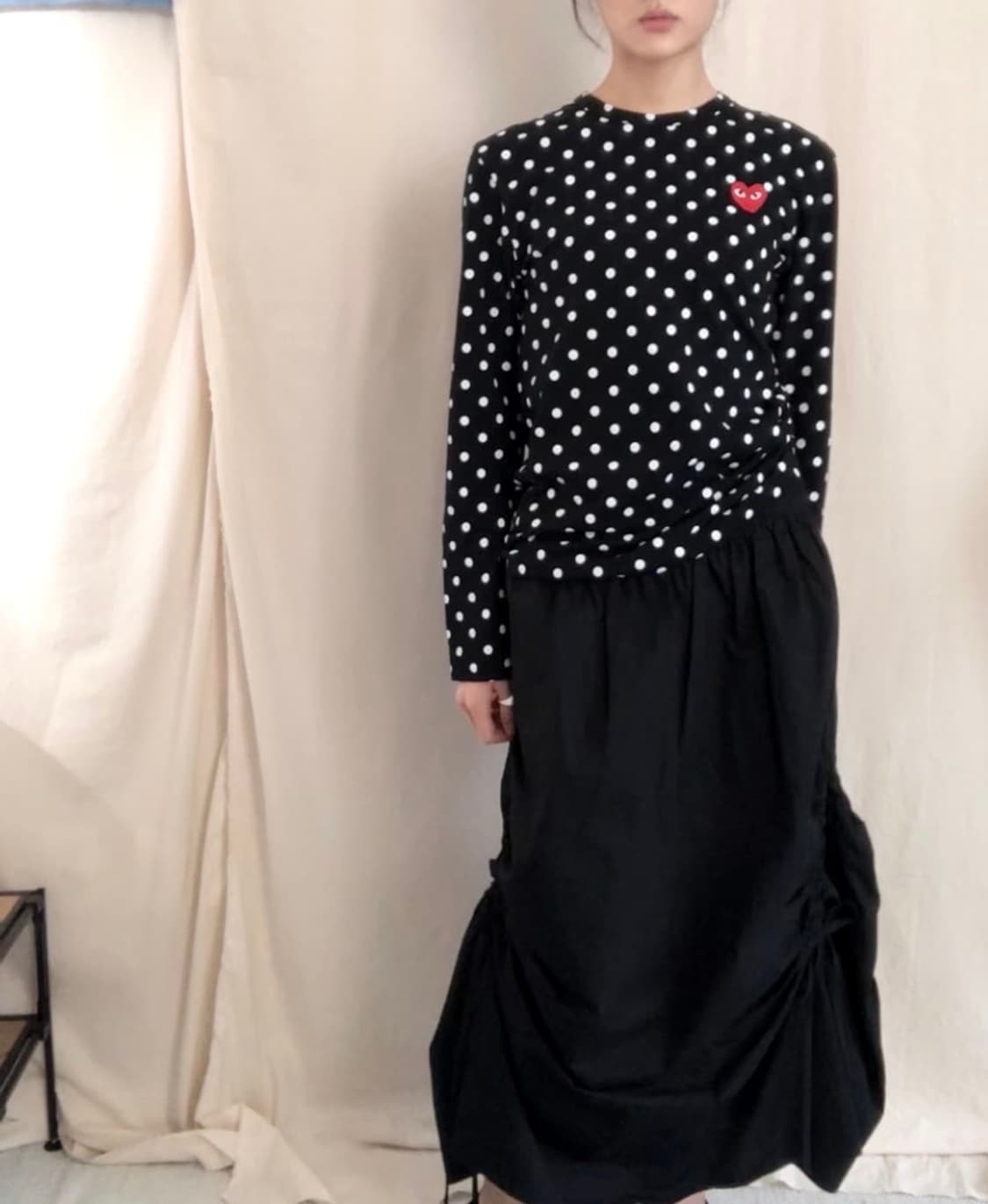 꼼데가르송 플레이 레드와펜 도트 롱슬리브 (made in Japan) 상품이미지2