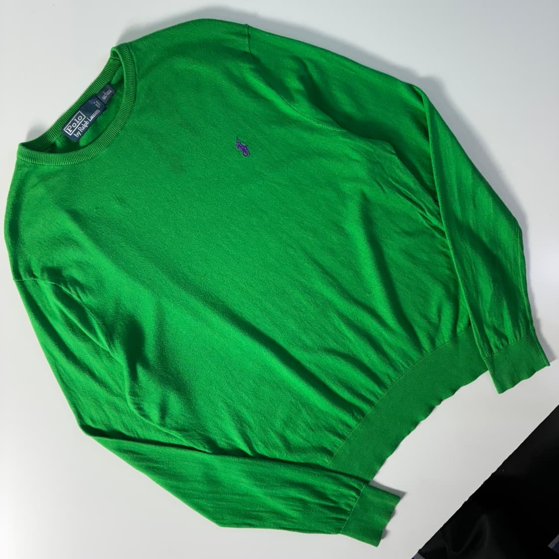Polo 폴로 랄프로렌 그린코튼 자수 라운드 니트 상품이미지2