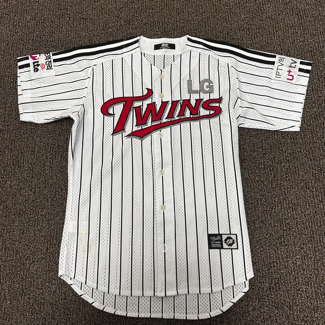 LG twins 엘지트윈스 야구 유니폼 스트라이프 화이트 105(XL) 상품이미지1