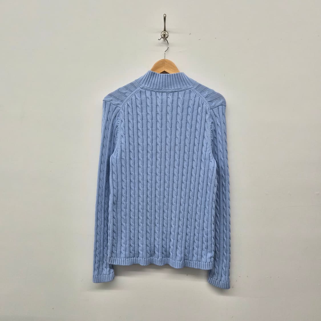 엘엘빈 케이블 니트 블루 집업 가디건 남성 XL 상품이미지5