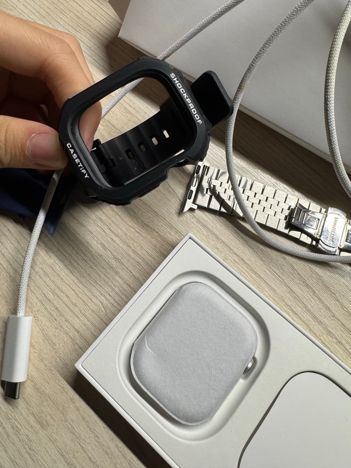 애플워치 10세대 실버 46mm +케이스티파이 케이스 상품이미지3