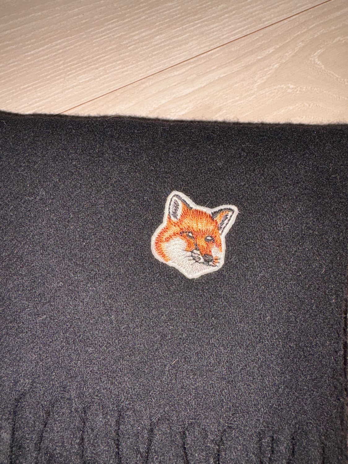 메종키츠네 폭스헤드 블랙 울 목도리 머플러 상품이미지3