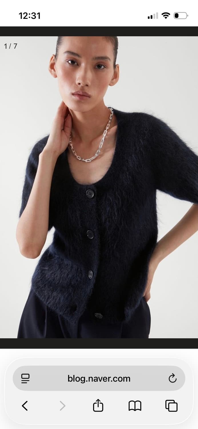 cos 쇼트 슬리브 모헤어 가디건 상품이미지1