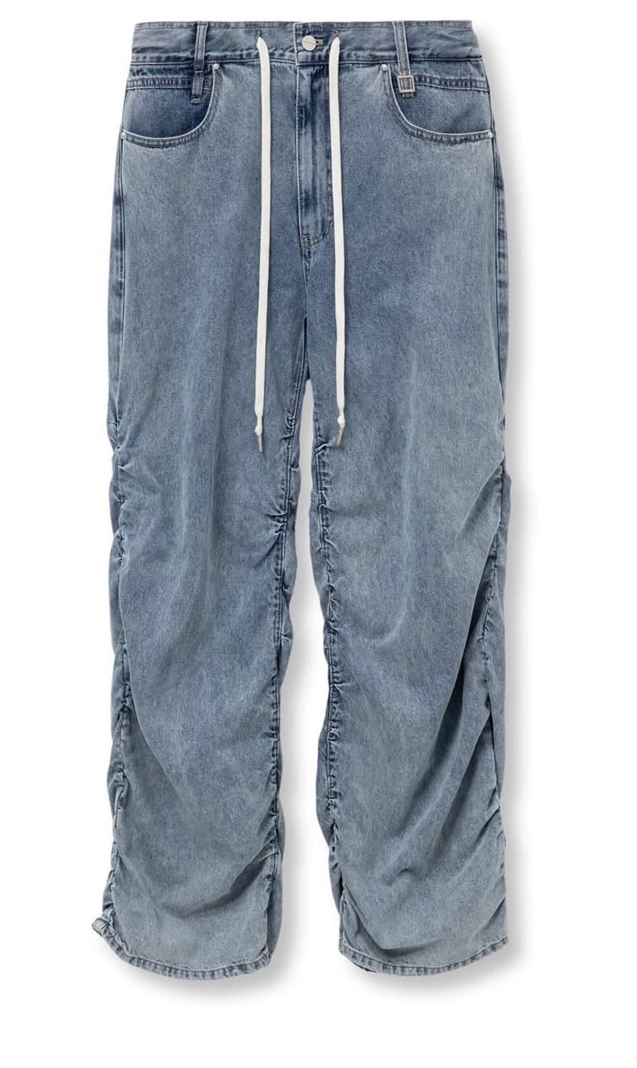 우영미/24fw 와이드 데님 연청 셔링팬츠/48 상품이미지2