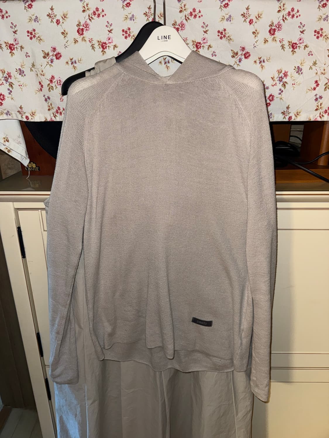 페스토 후드 니트 탑 Fog 상품이미지2