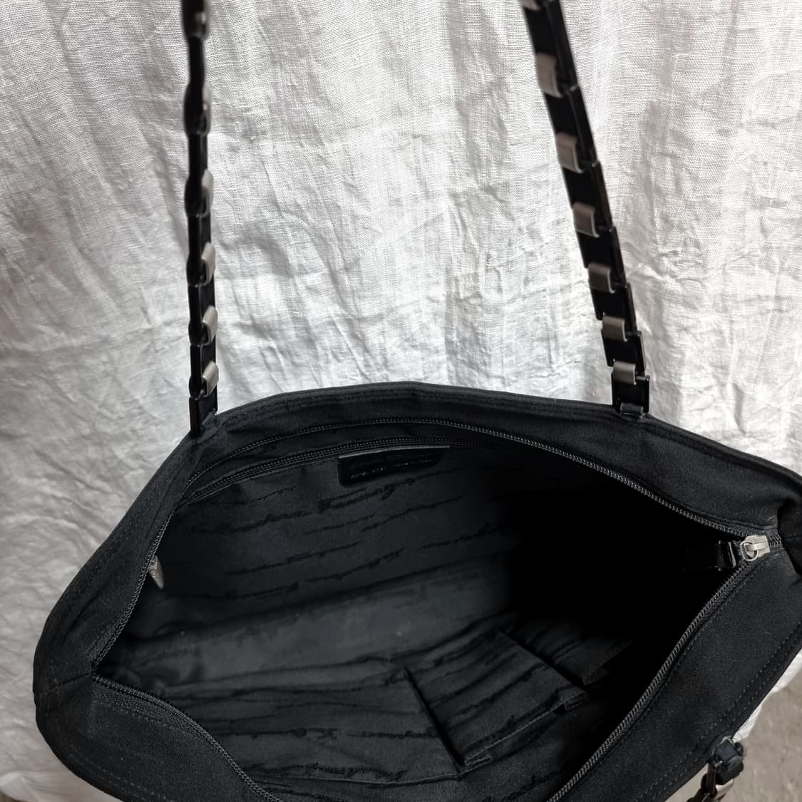 페라가모 체인핸들 패브릭 숄더백 쇼퍼백 토트백 가방 핸드백 / 상태좋음 상품이미지4