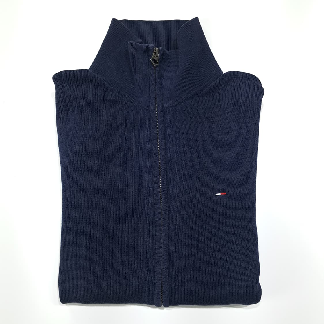 CL280 M 타미힐피거 00s 사이드립 풀집업 네이비 니트 스웨터 상품이미지8