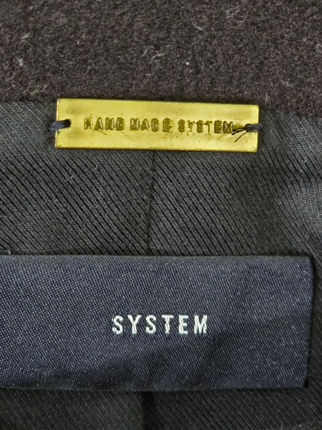 SYSTEM  핸드메이드 라인더블 브라운 코트 상품이미지4
