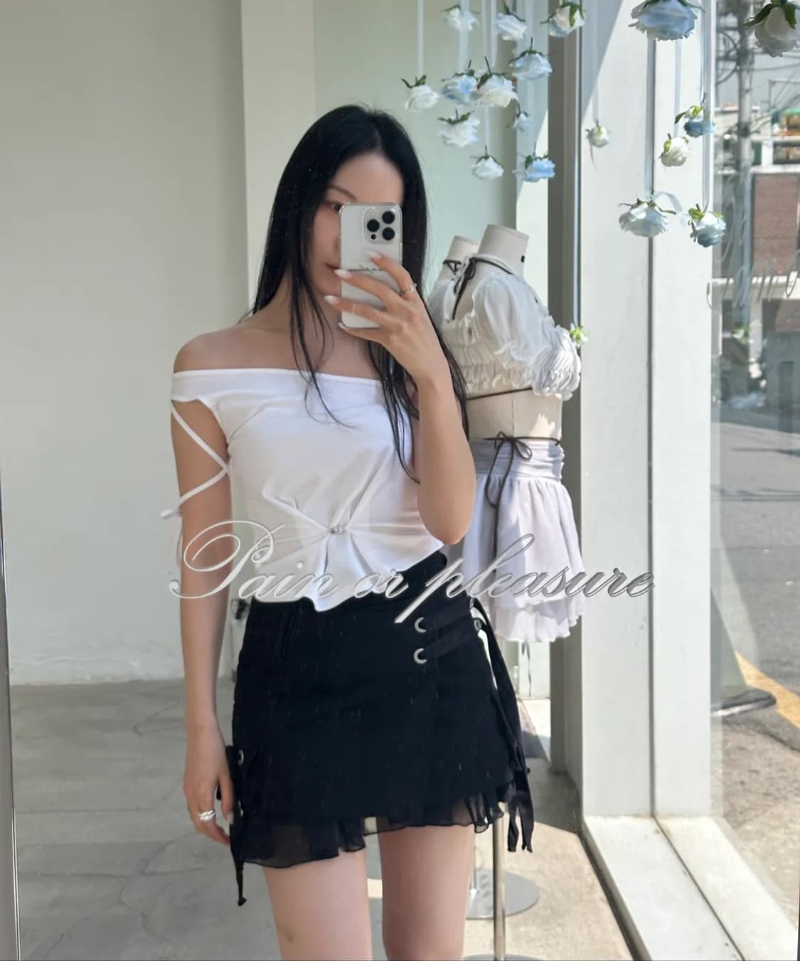 페인오어플레져 페오플 루비후크탑 화이트 ruby hook top 나시 티 상품이미지1