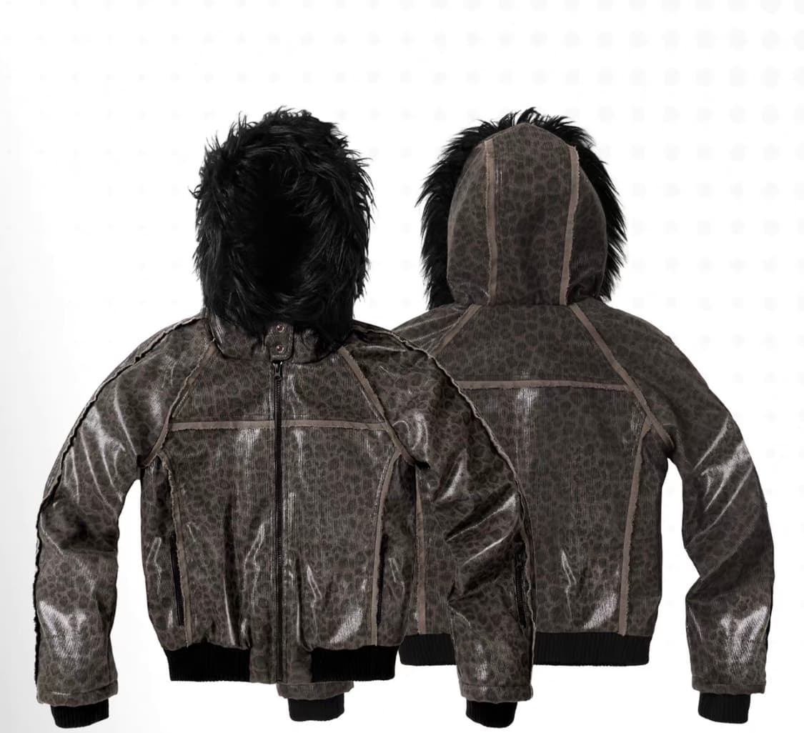 Leopard Glossy Hooded Jacket  상품이미지3