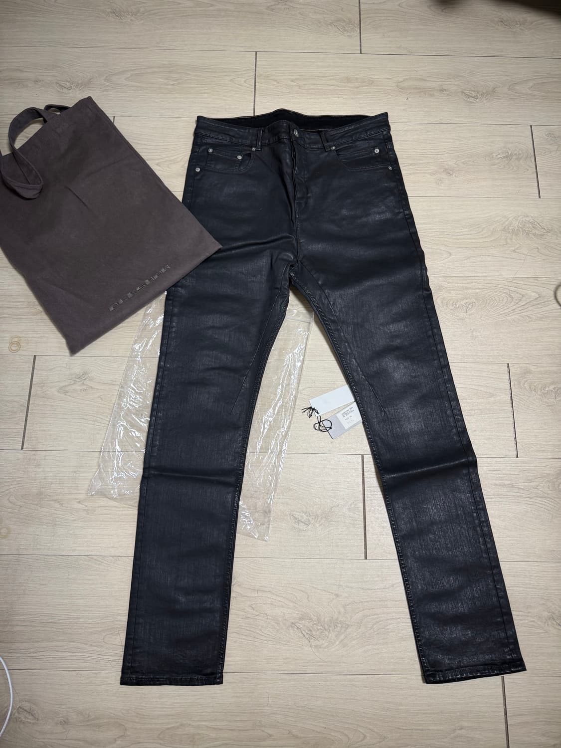 [34] 릭오웬스 디트로이트 다크쉐도우 블랙왁스 코팅진 상품이미지1