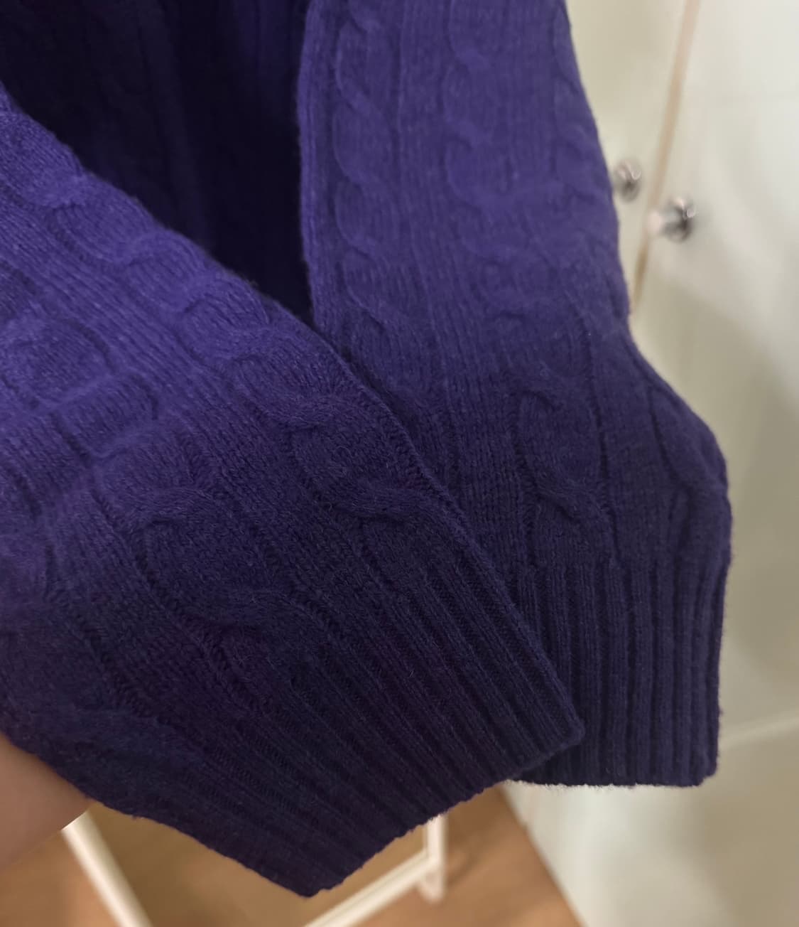 폴로 랄프로렌 울 캐시미어 케이블니트 스웨터 L 남여공용 상품이미지6