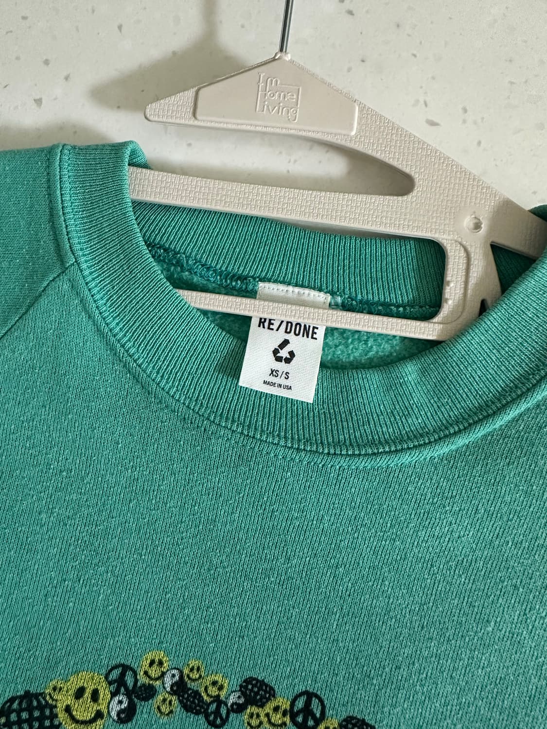 리던 스마일 맨투맨 그린 S 상품이미지3