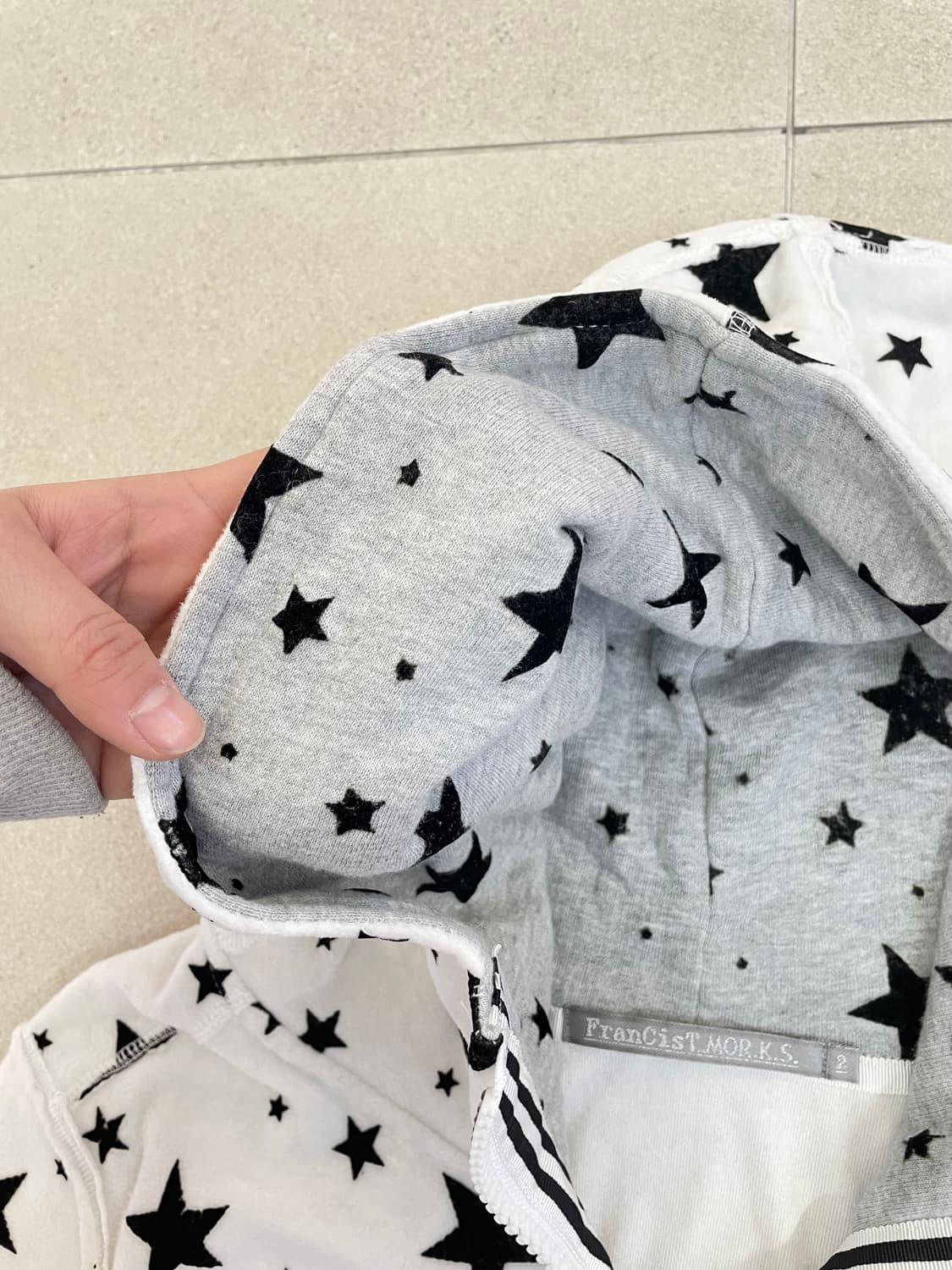 화이트 스타 스컬 후드집업 상품이미지5