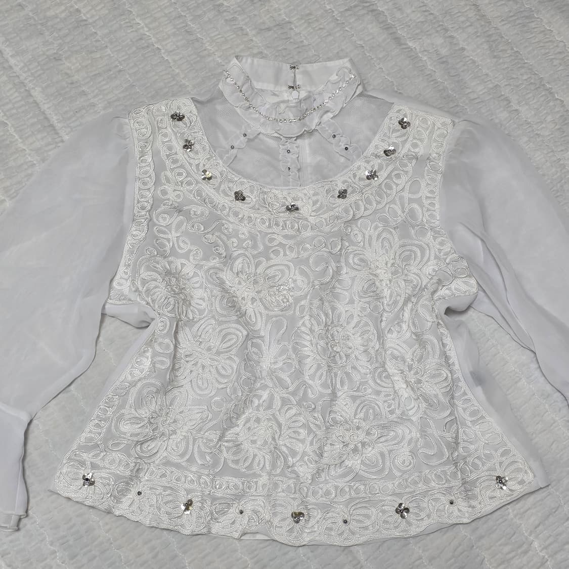 로판st 히메갸루 로리타 화이트 보석 블라우스 상품이미지3