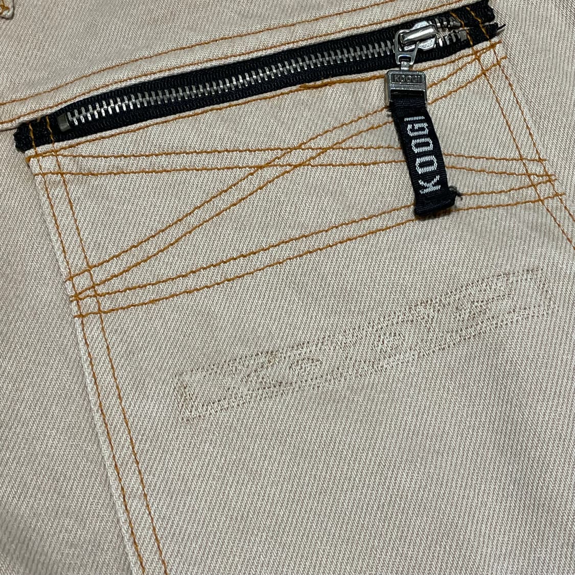 [33] KOOGI 빈티지 베이지 워싱 데님 팬츠 상품이미지4