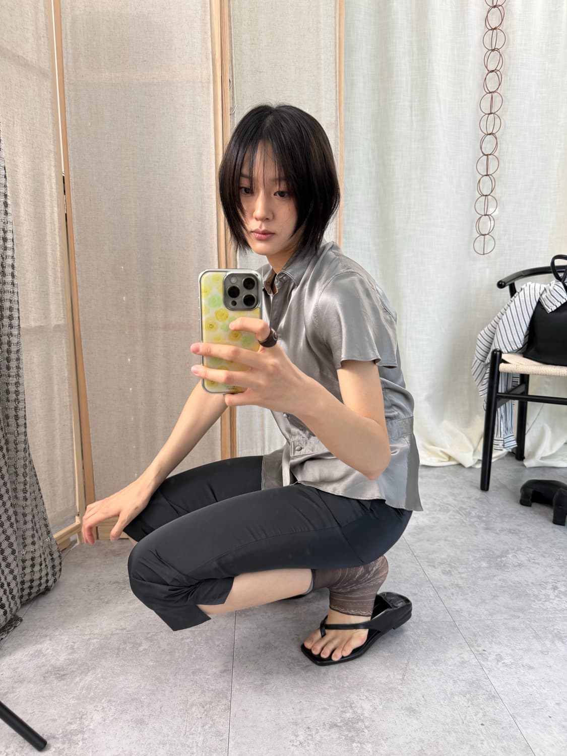 Jil Sander 실크 카프리 팬츠 상품이미지1
