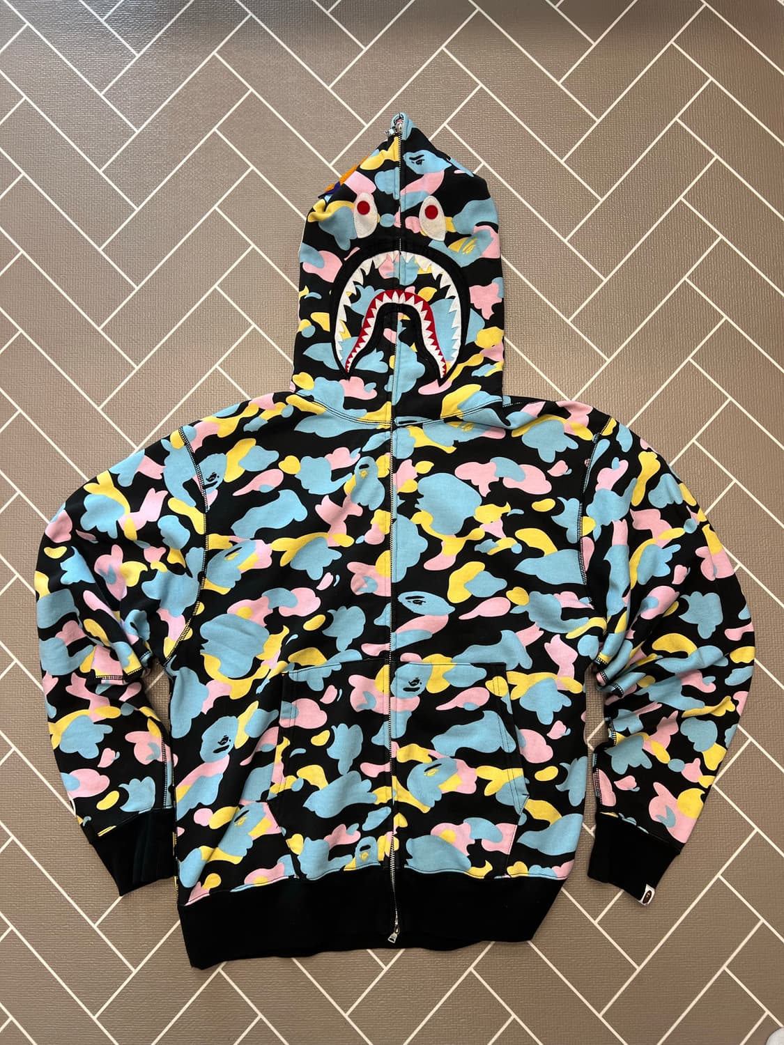 베이프 뉴 멀티카모 2nd 샤크 풀집 후디 블랙 상품이미지1