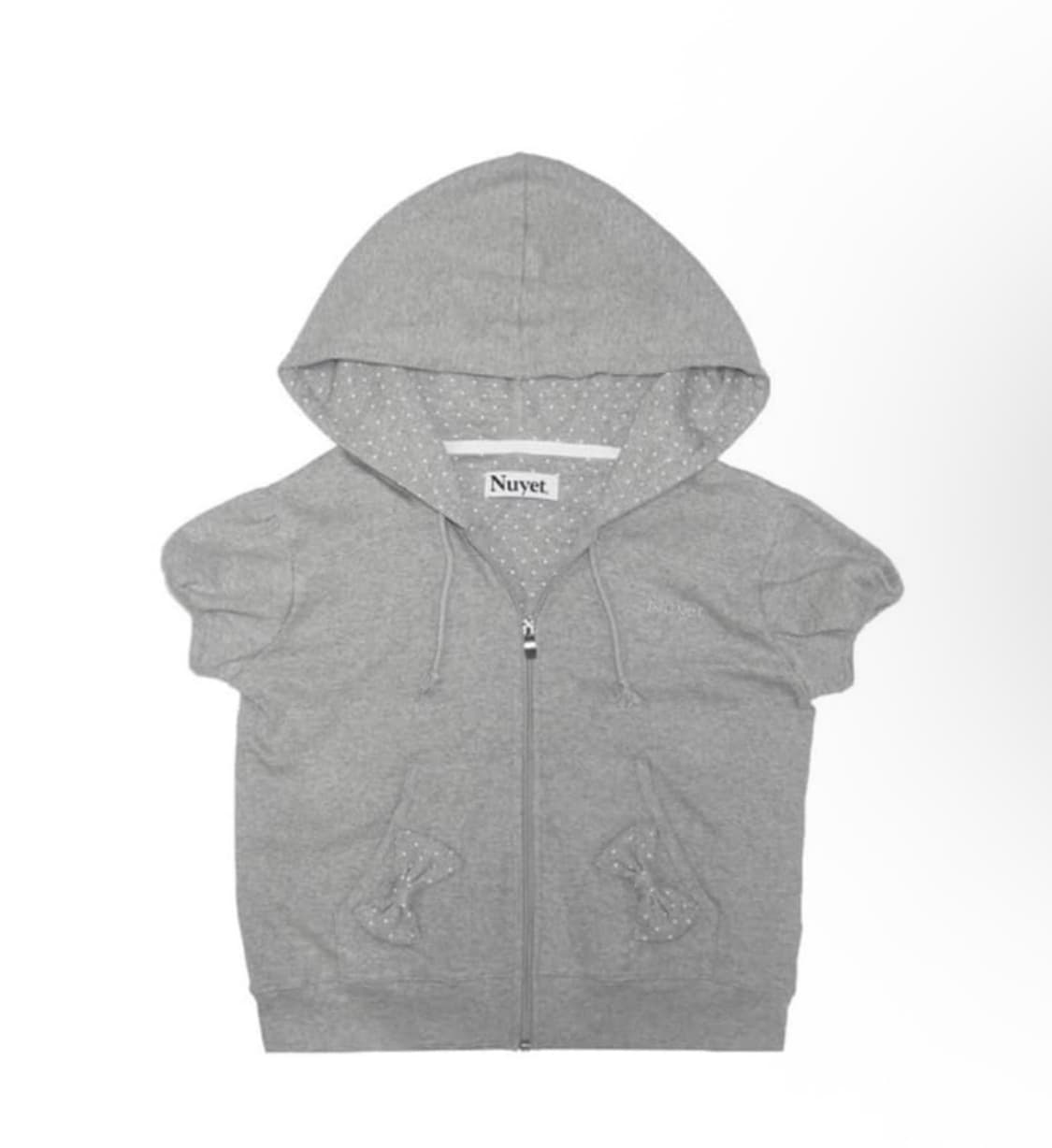 Nuyet 누엣 nuyet Puffed sleeve dot hoodie  상품이미지1
