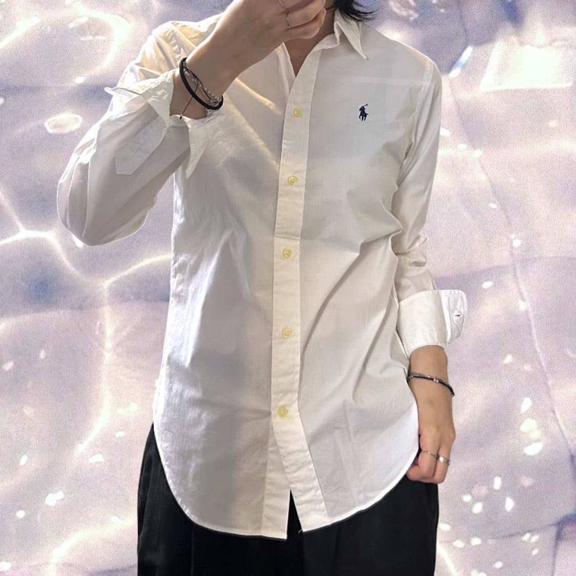 폴로 랄프로렌 신형 큐알 솔리드 셔츠 화이트 S  상품이미지3