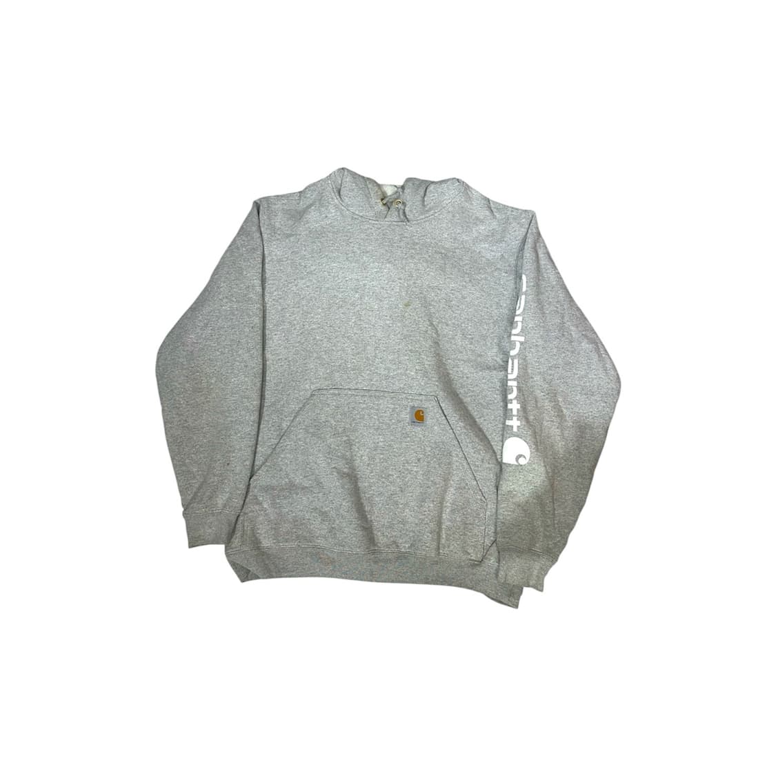칼하트 그레이 오버핏 화이트 사이드 로고 후드티 L 상품이미지4
