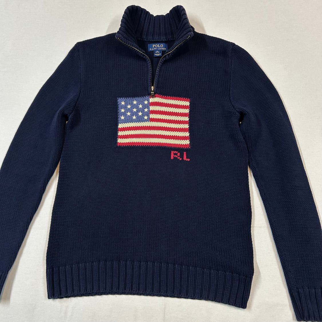 S) 폴로 랄프로렌 네이비 성조기 반집업 스웨터 니트 상품이미지2