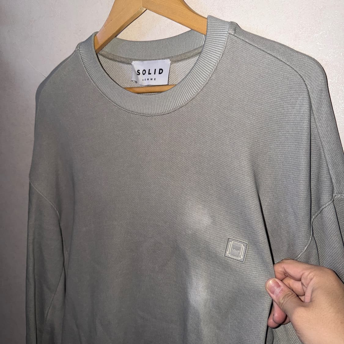 솔리드옴므 백로고 빈티지 맨투맨 48 (남성 슬림 105정도) 상품이미지7