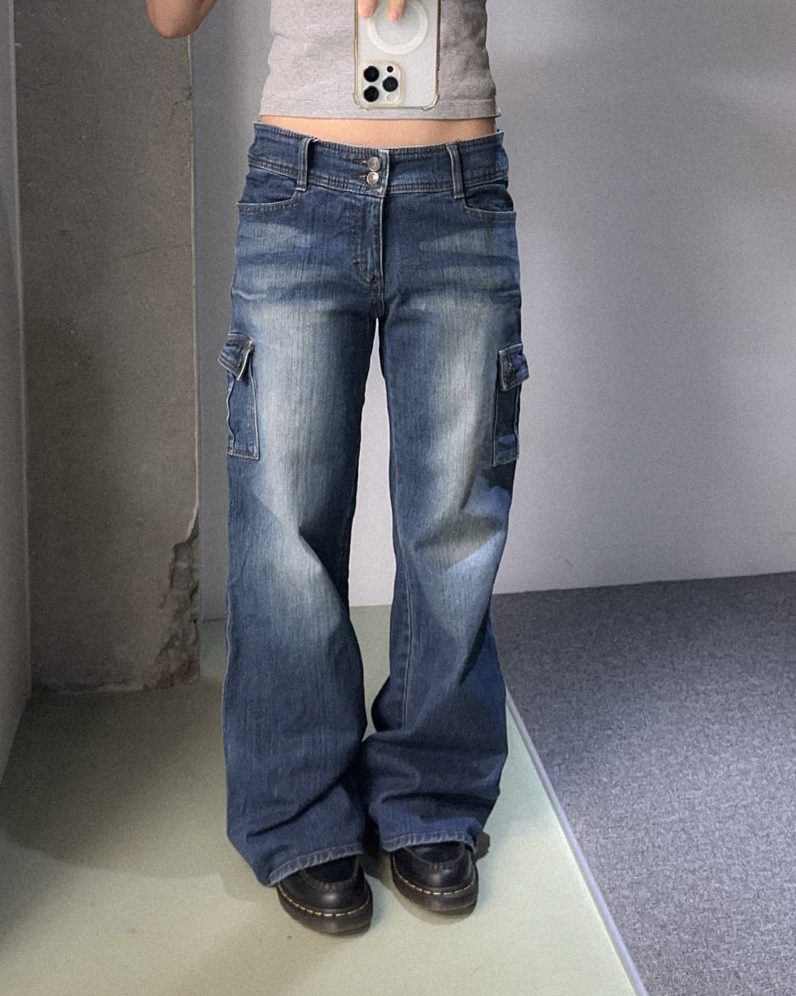 denim cargo bootscut pants 상품이미지1