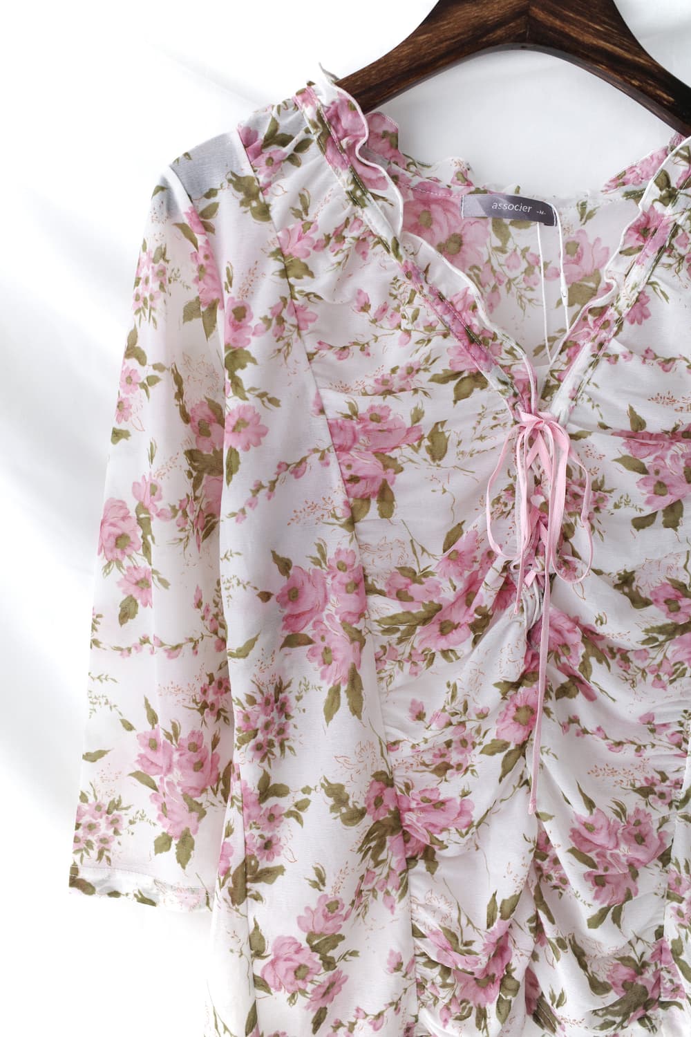 flower shirring see-through T 상품이미지3