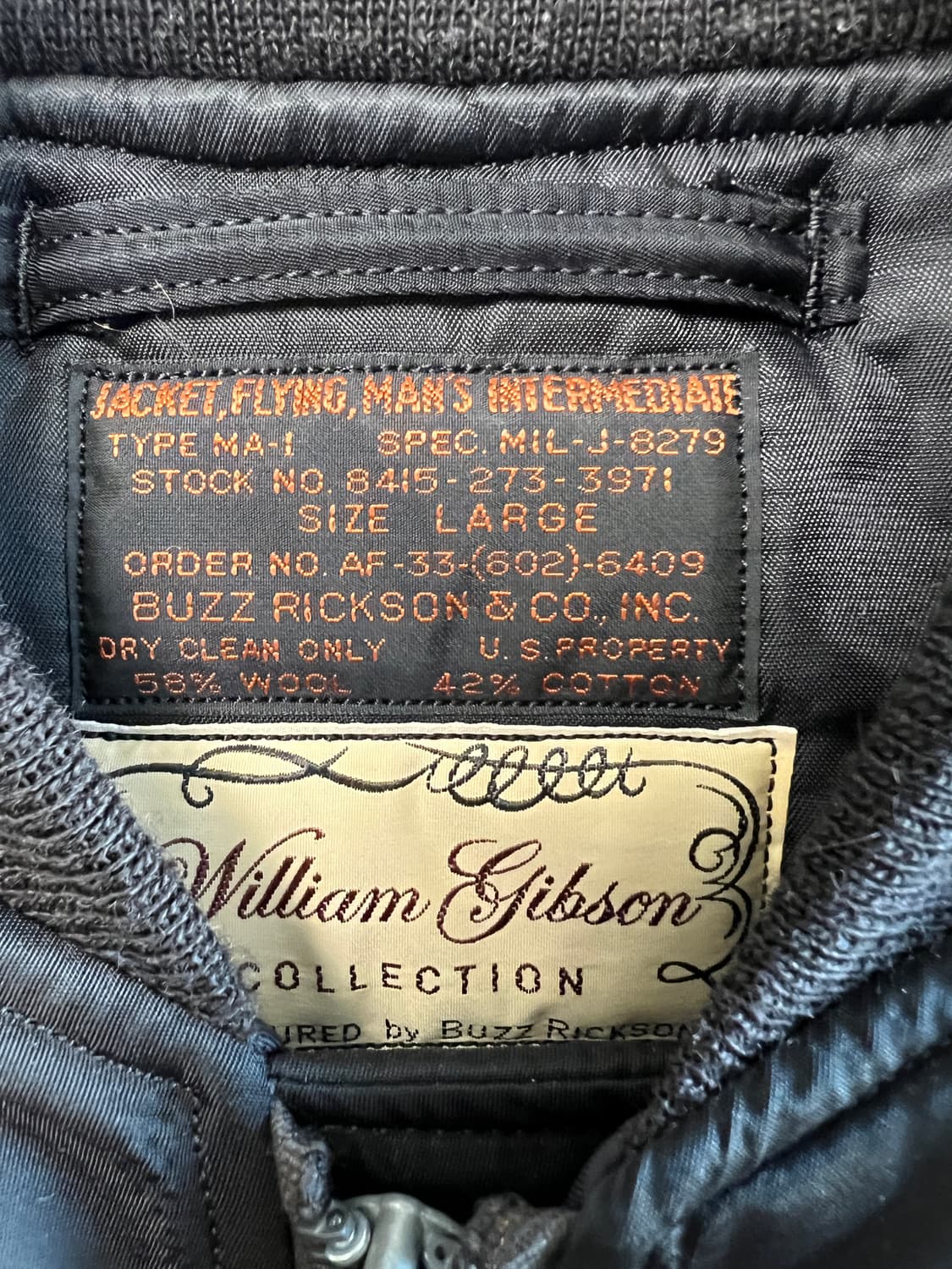 [L] 버즈릭슨 윌리엄깁슨 알버트터너 MA-1 자켓 상품이미지4
