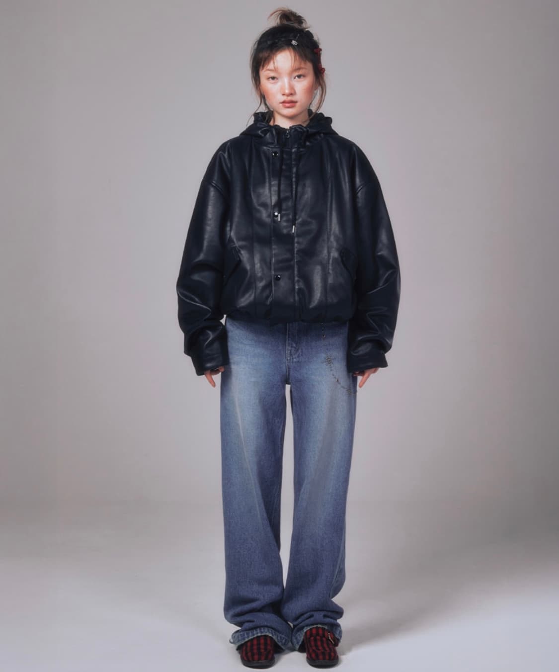 유희 레더 점퍼 가죽 자켓 상품이미지2